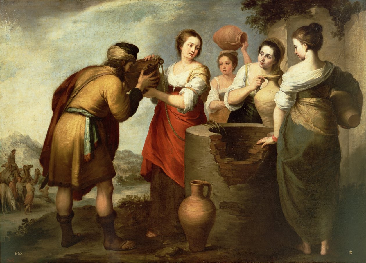 Rebecca ja Eliezer kaivolla, n. 1665 tekijältä Bartolomé Esteban Murillo