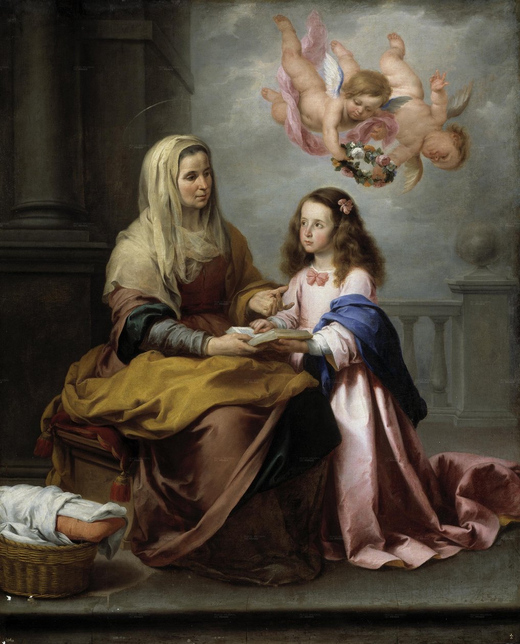 Santa Ana enseñando a leer a la Virgen tekijältä Bartolomé Esteban Murillo