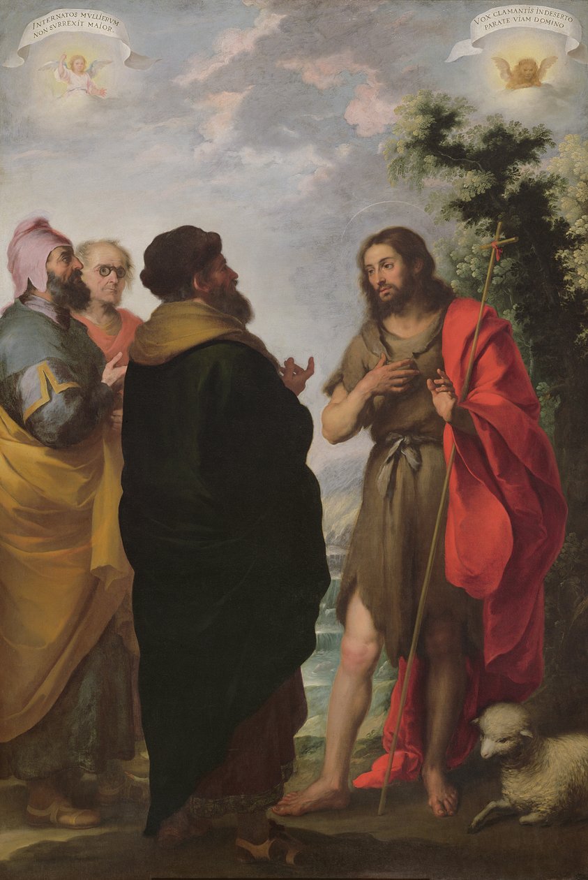 Pyhä Johannes Kastaja kirjanoppineiden ja fariseusten kanssa, n. 1655 tekijältä Bartolomé Esteban Murillo