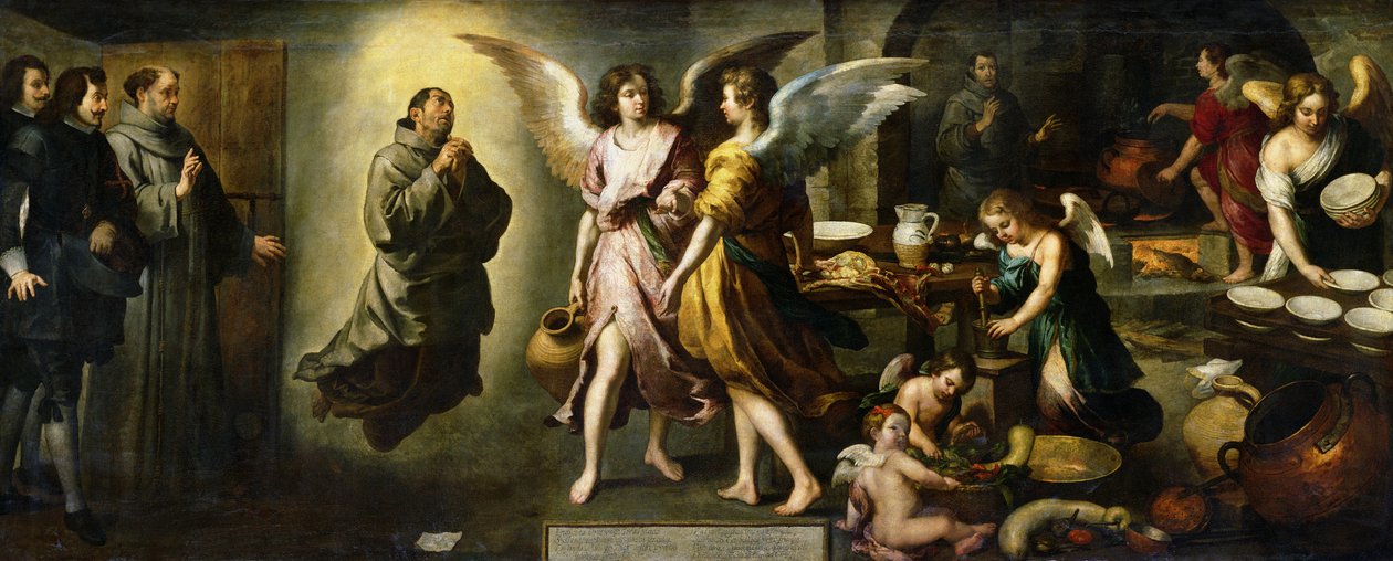 Enkelien keittiö, 1646 tekijältä Bartolomé Esteban Murillo
