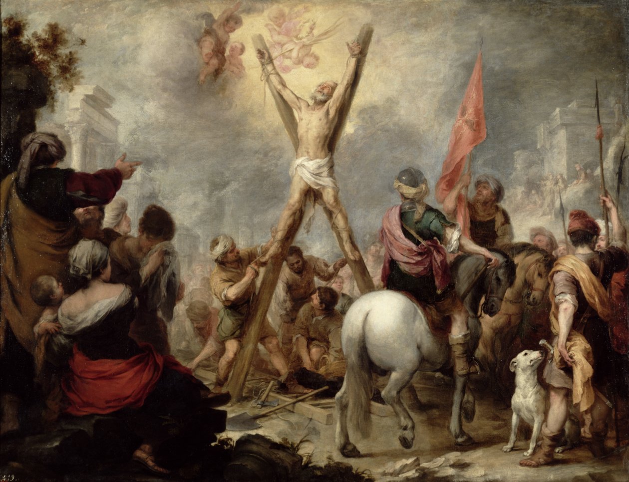 Pyhän Andreaksen marttyyrikuolema, 1675-82 tekijältä Bartolomé Esteban Murillo
