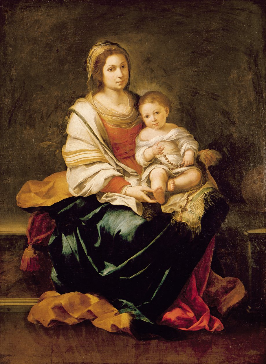 Ruusukkeen neitsyt tekijältä Bartolomé Esteban Murillo