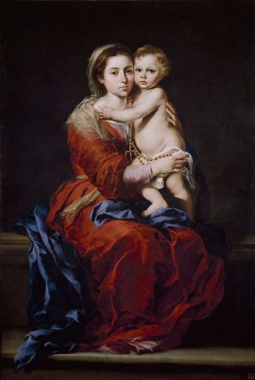 Neitsyt ja lapsi rukousnauhan kanssa tekijältä Bartolomé Esteban Murillo