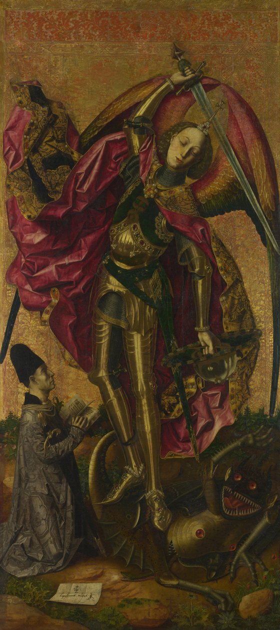Pyhä Mikael voitti paholaisen, 1468 tekijältä Bartolomé Bermejo