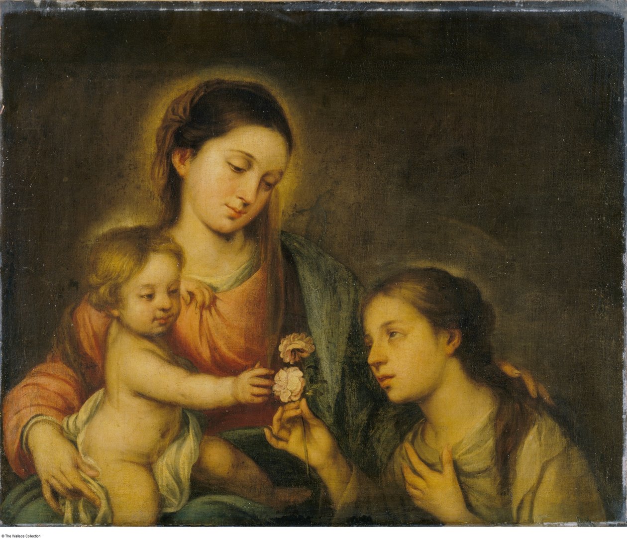 Bartolomé-Esteban Murillon jälkeen - Neitsyt ja lapsi sekä Viterbon Pyhä Ruusunen, P104 tekijältä Bartolomé Esteban Murillo