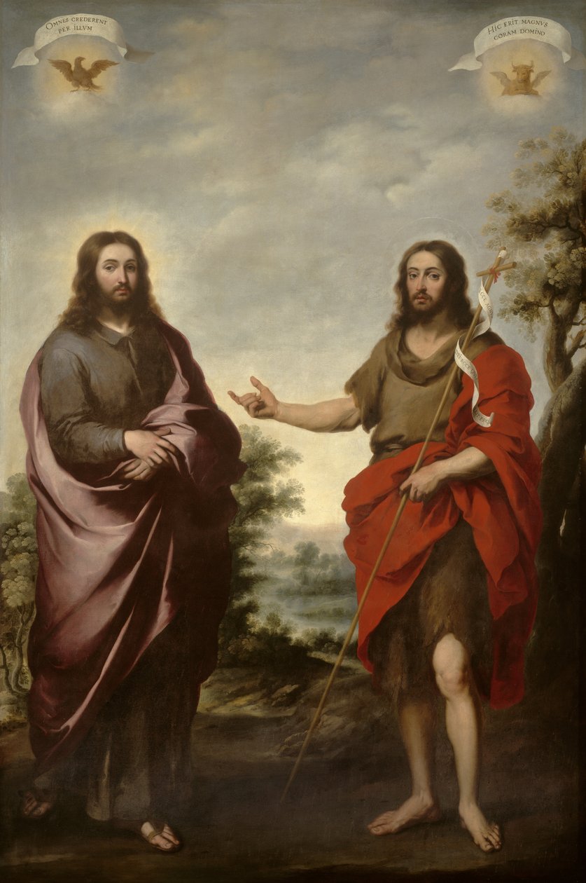 Pyhä Johannes Kastaja osoittaa Kristukseen, noin 1655 tekijältä Bartolomé Esteban Murillo