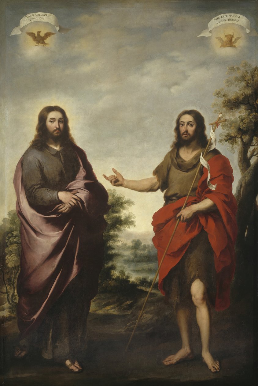 Pyhä Johannes Kastaja osoittaa Kristukseen, n. 1655. tekijältä Bartolomé Esteban Murillo