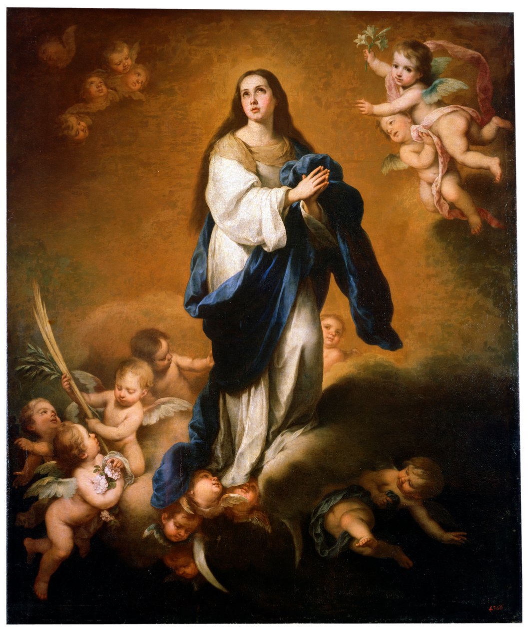Siunatun Neitsyt Marian taivaaseenastumisaika 1645-1655. tekijältä Bartolomé Esteban Murillo