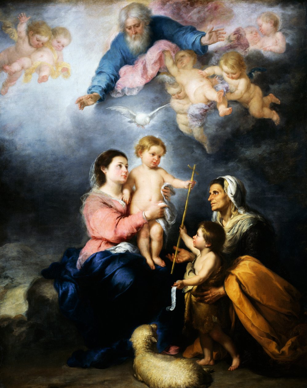 Pyhä perhe (Sevillan neitsyt) tekijältä Bartolomé Esteban Murillo