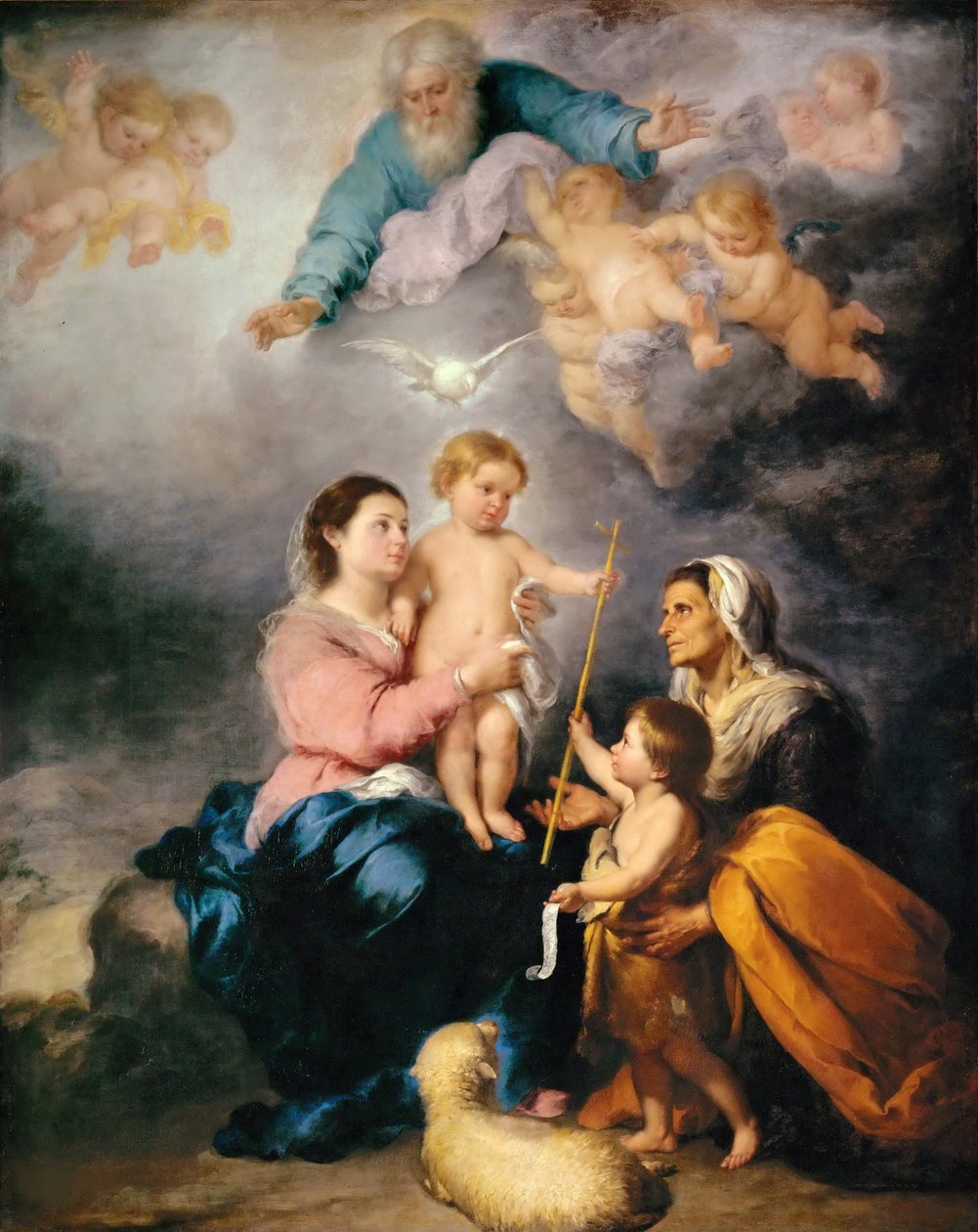 Pyhä perhe Sevillan neitsyt tekijältä Bartolomé Esteban Murillo