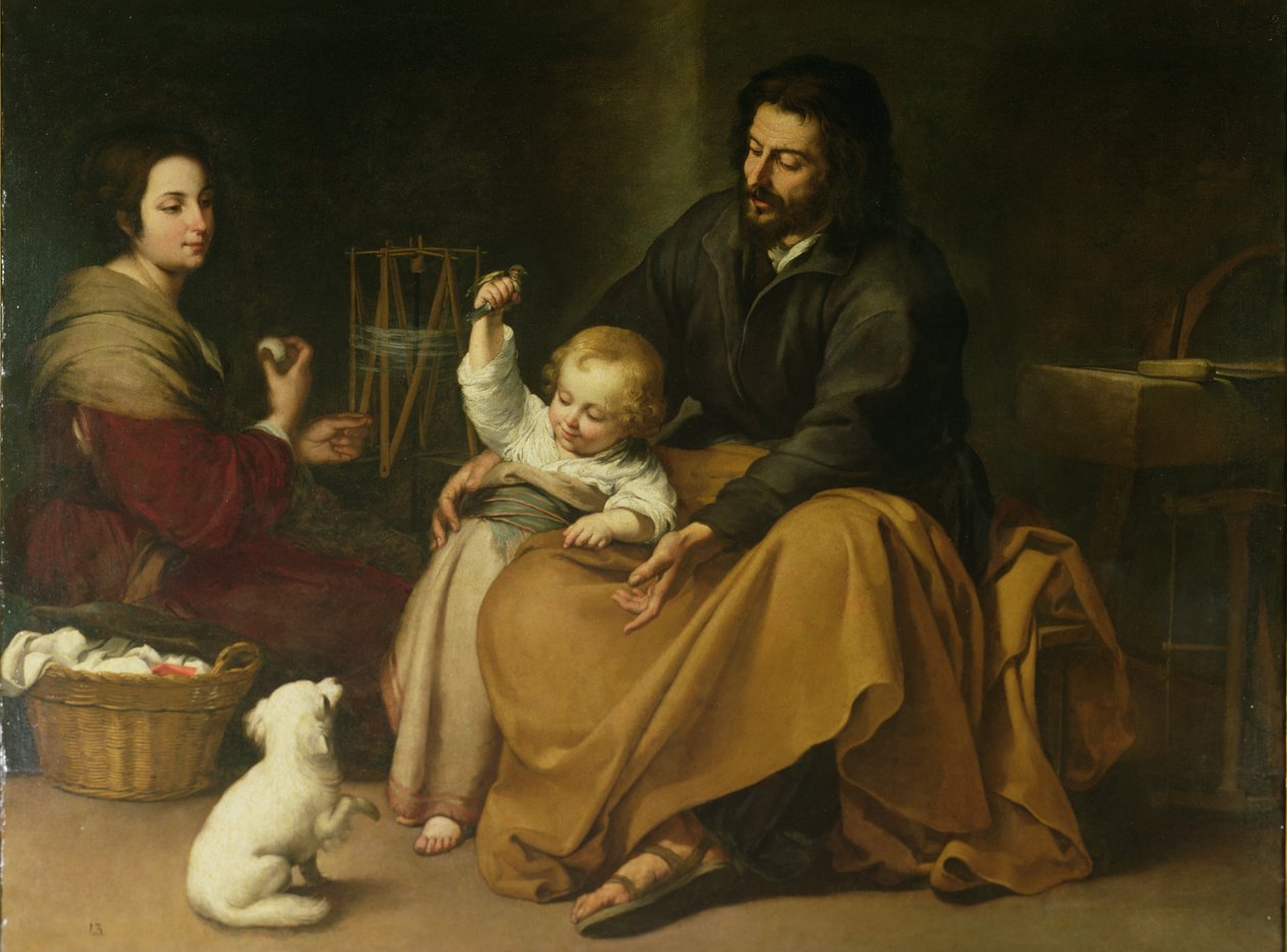 Pyhä perhe pienen linnun kanssa, n. 1650 tekijältä Bartolomé Esteban Murillo
