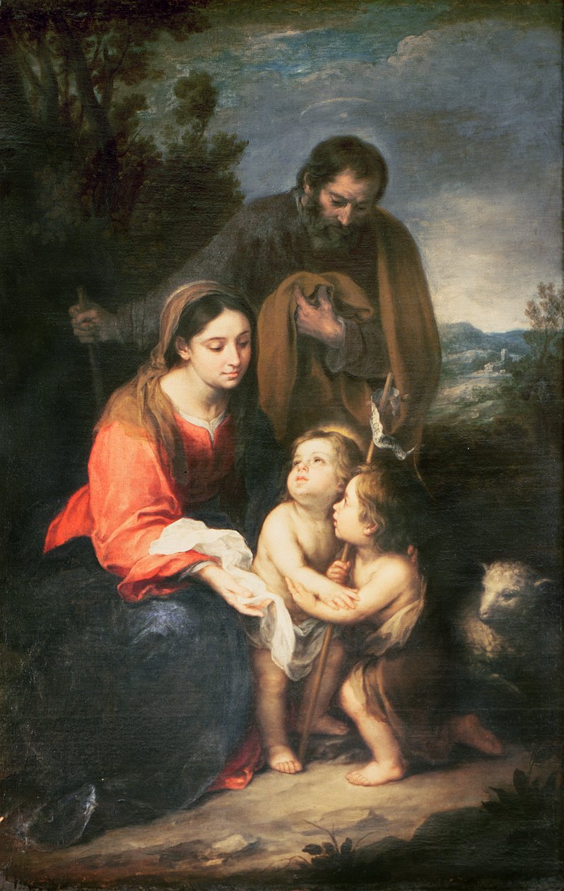 Pyhä perhe lapsen St. Johnin kanssa tekijältä Bartolomé Esteban Murillo