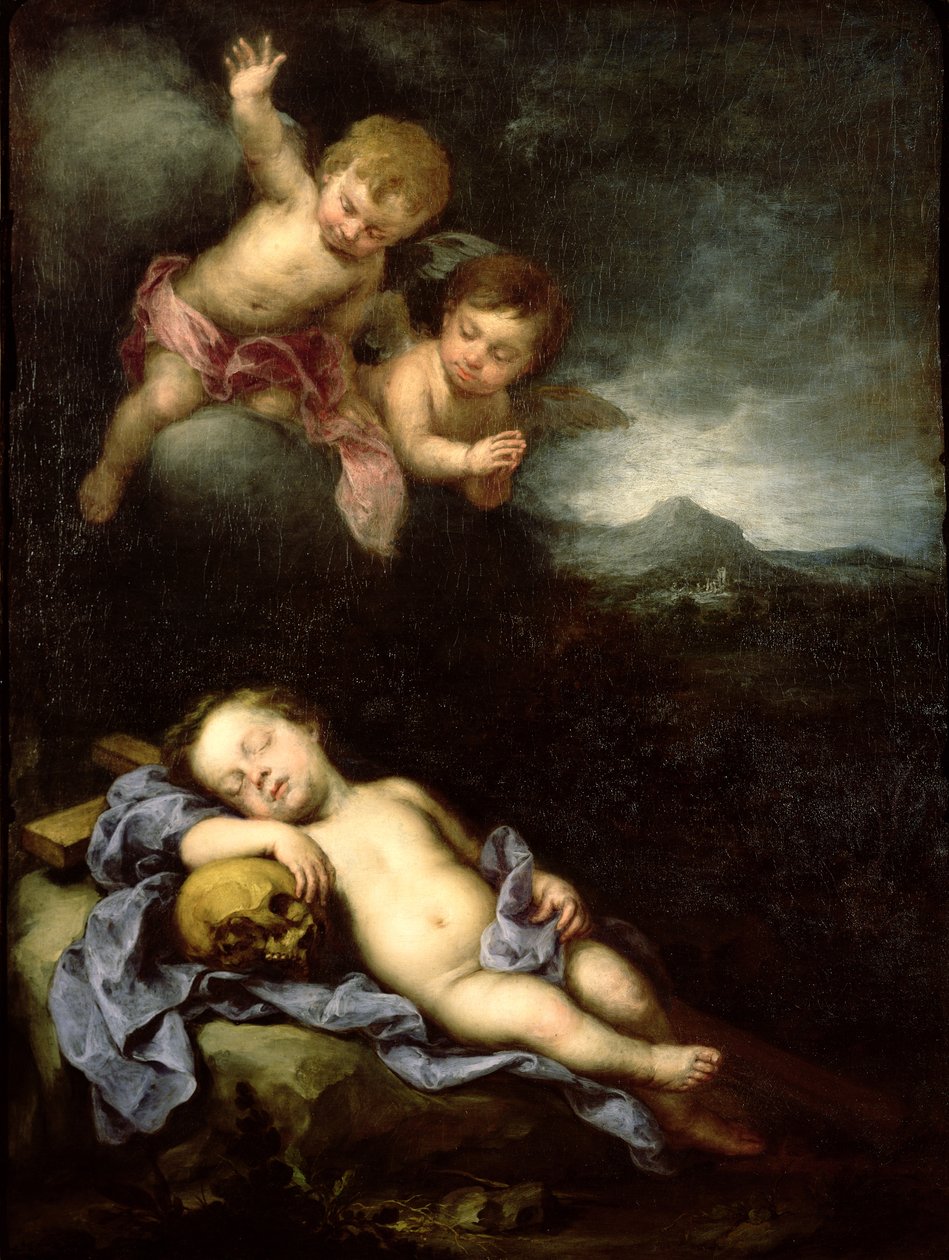 Kristus-lapsi nukkuu ristillä tekijältä Bartolomé Esteban Murillo