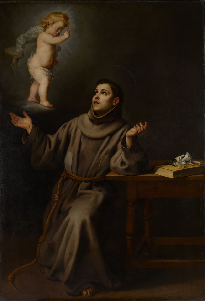 Pyhän Antoniuksen Padovalaisen visio, 1652. tekijältä Bartolomé Esteban Murillo