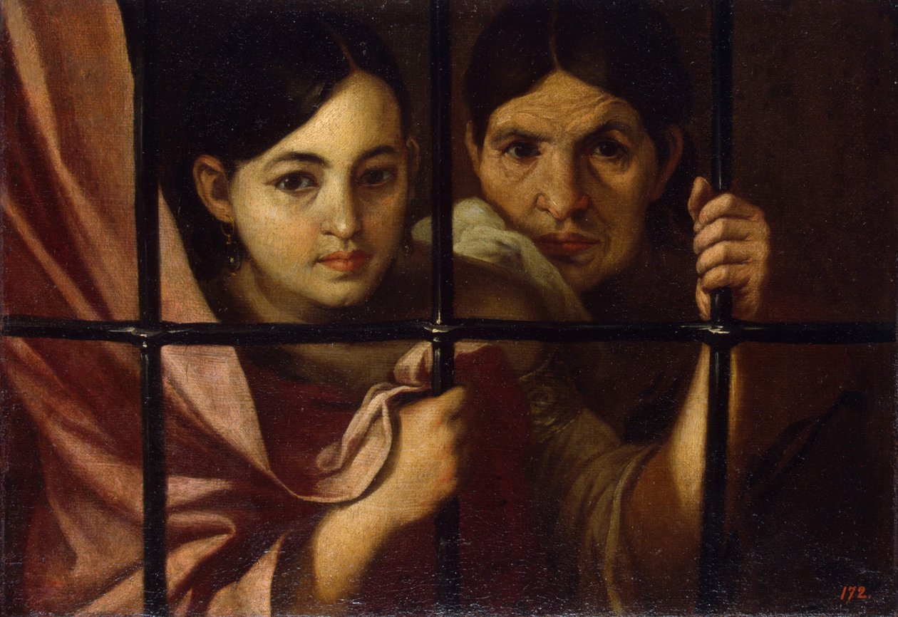 Kaksi naista säleikön takana, 1645 tekijältä Bartolomé Esteban Murillo