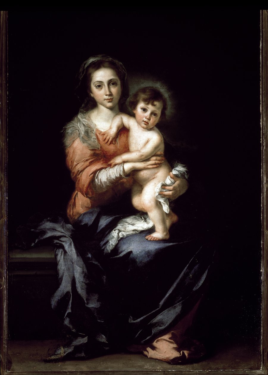 Neitsyt lapsen kanssa - öljy kankaalle tekijältä Bartolomé Esteban Murillo