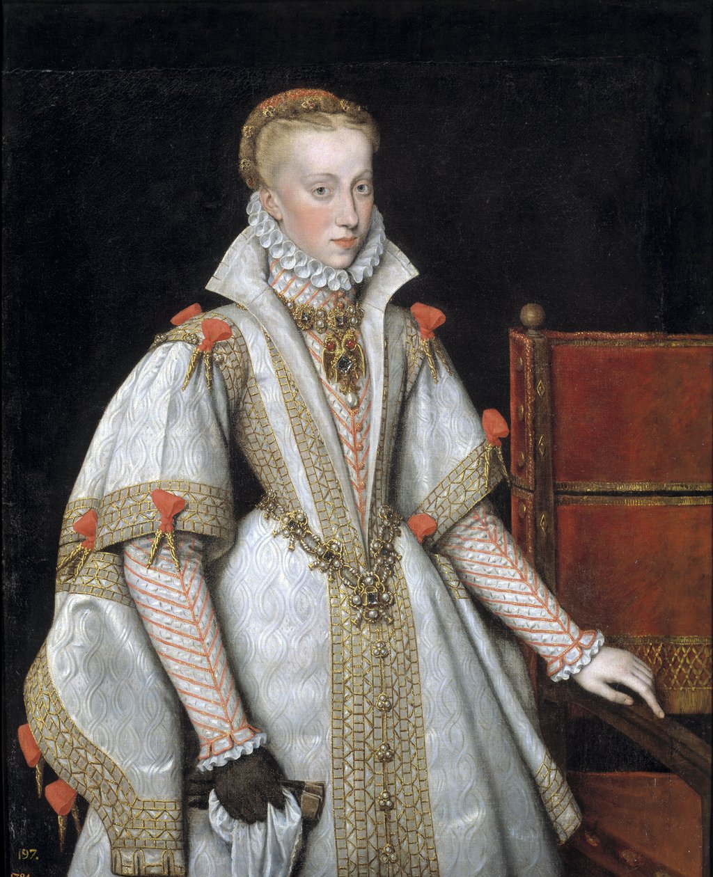 Muotokuva Anna Itävallasta 1549–1580, Espanjan kuningatar puoliso, 1616 tekijältä Bartolomé González y Serrano