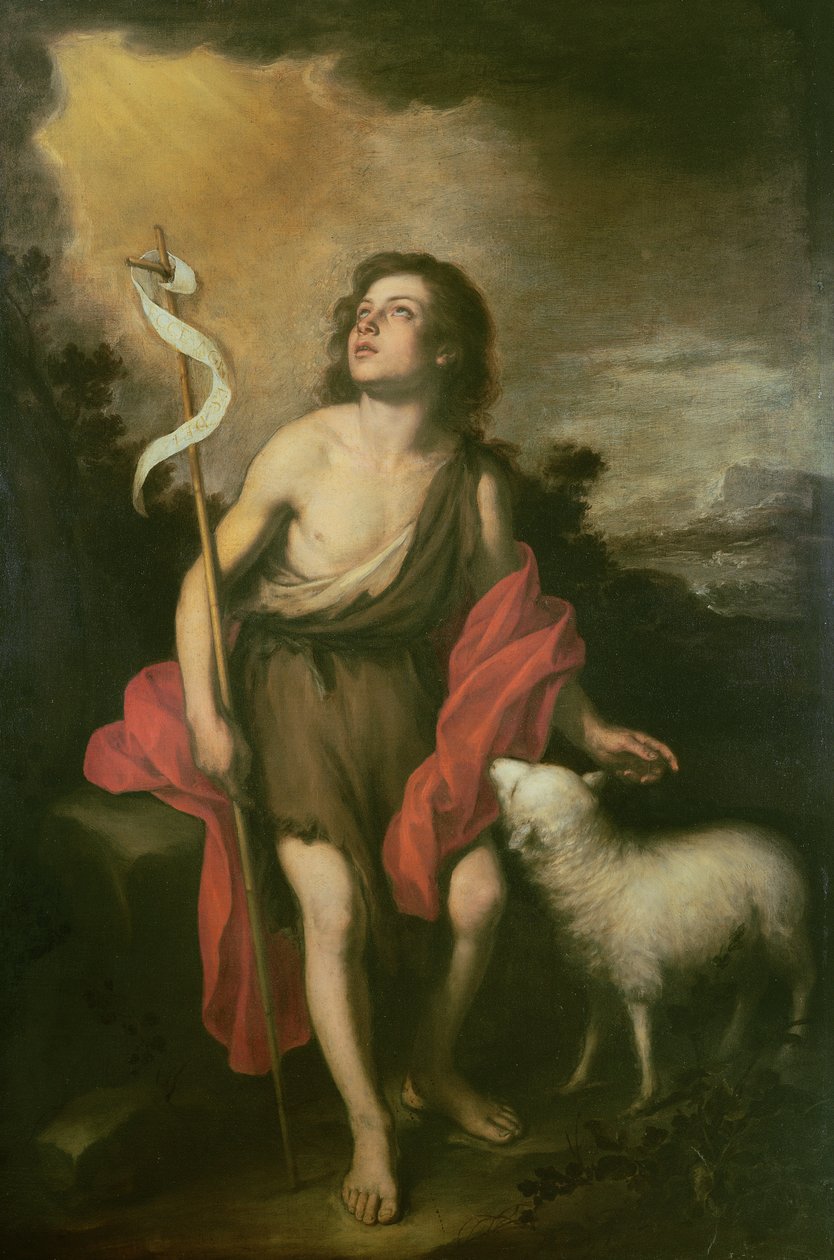 Pyhä Johannes karitsan kanssa tekijältä Bartolomé Esteban Murillo