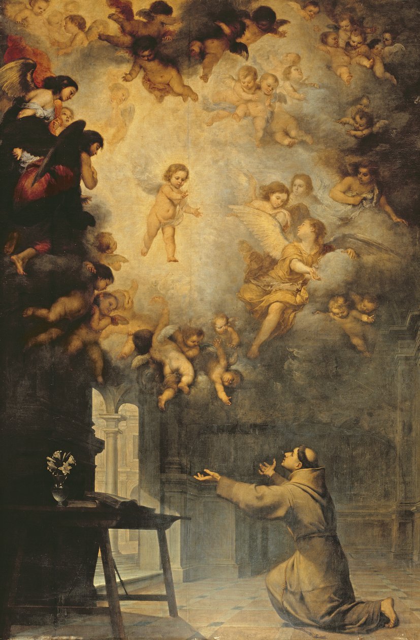 Pyhän Antoniuksen Padovalaisen näky (1195-1231) tekijältä Bartolomé Esteban Murillo