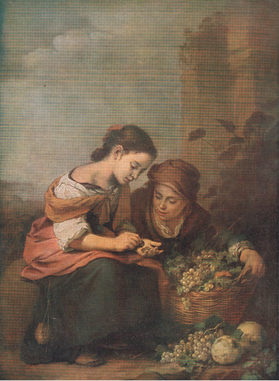 Hedelmämyyjät laskevat rahojaan, Bibbys Annual, 1916-17 tekijältä Bartolome Esteban after Murillo