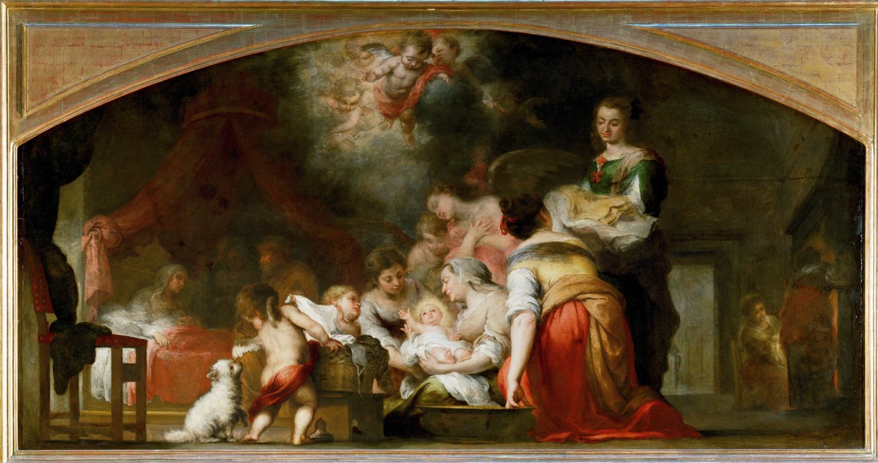 La naissance de la Vierge - Pyhän Marian syntymä ... tekijältä Bartolome Esteban (school of) Murillo