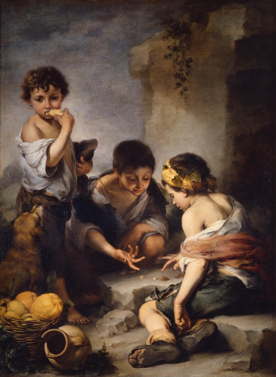 Pojat pelaamassa noppapeliä tekijältä Bartolomé Esteban Murillo