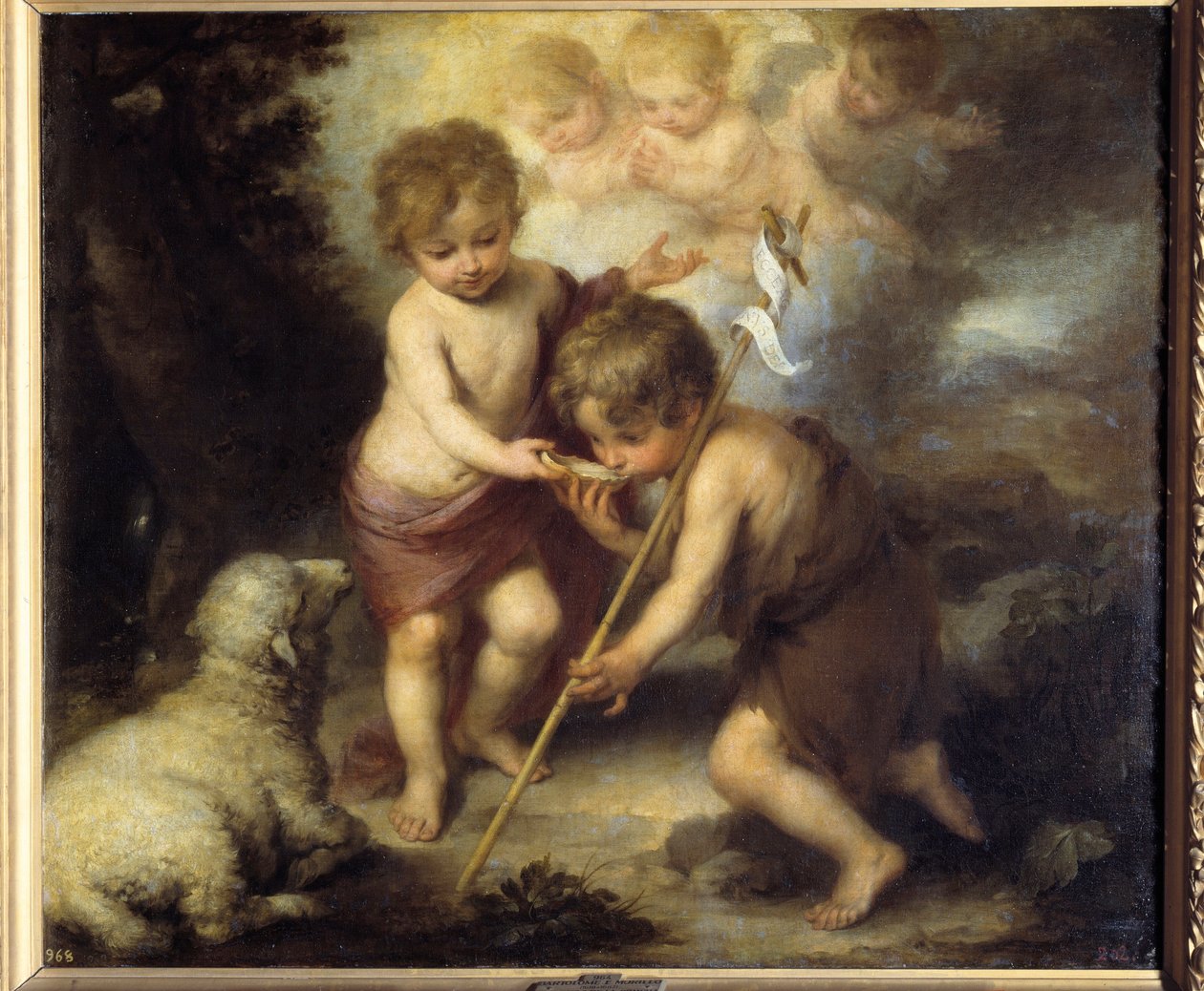 Lapset kuoressa. Bartolome Murillon (1618-1682) maalaus tekijältä Bartolomé Esteban Murillo