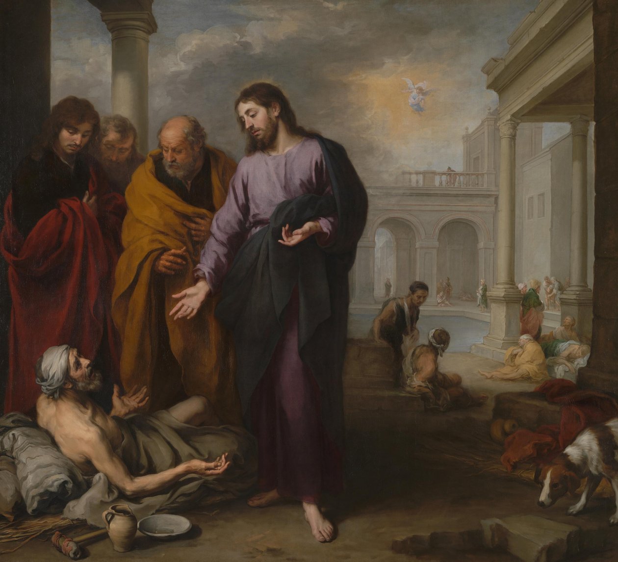Kristus parantaa halvaantuneita Bethesdan altaalla tekijältä Bartolomé Esteban Murillo