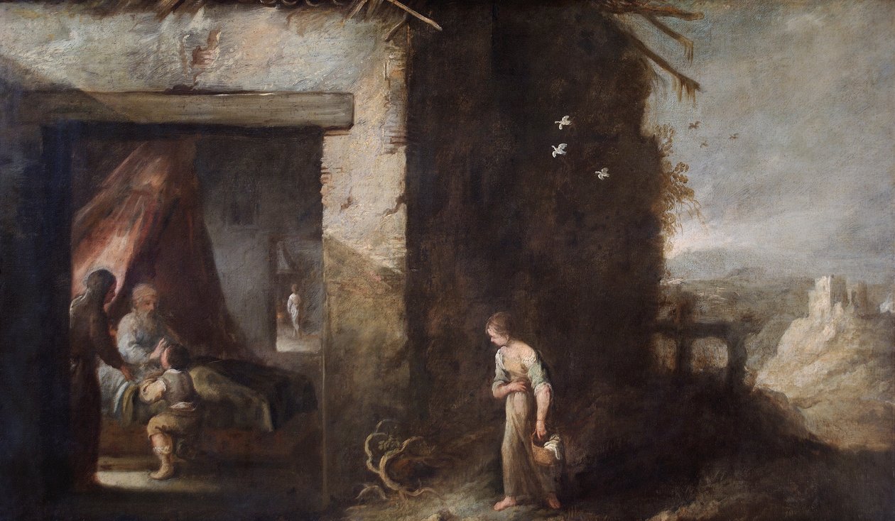 Isaac Blessing Jacob (öljy kankaalle) tekijältä Bartolomé Esteban Murillo