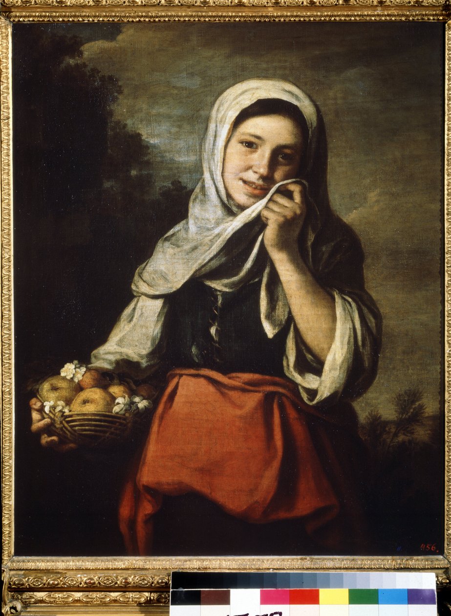 Tyttö myy hedelmiä. Bartolome Esteban Murillon (1617-1682) maalaus tekijältä Bartolomé Esteban Murillo