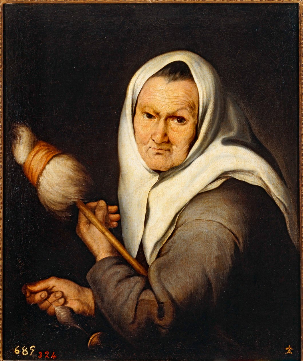 Vanha nainen kutoo ... (öljy kankaalle) tekijältä Bartolomé Esteban Murillo