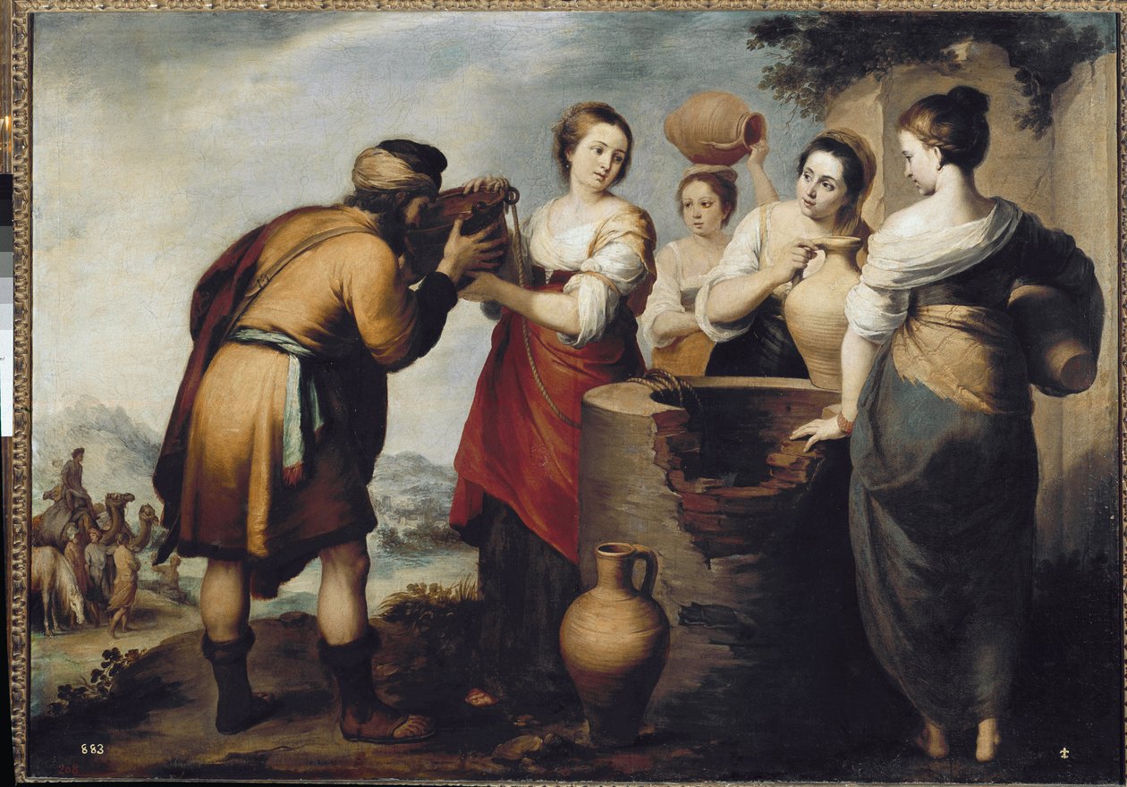 Rebecca ja Eleazar kaivolla (öljy kankaalle tekijältä Bartolomé Esteban Murillo