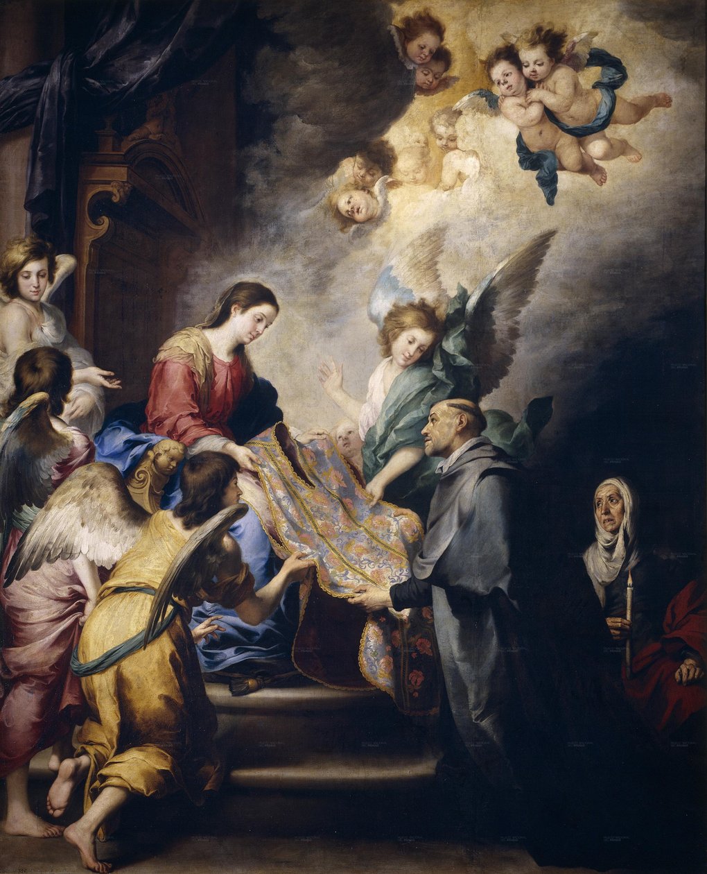 Neitsyen ilmestyminen pyhälle Ildefonsukselle, noin 1655 (öljy kankaalle). tekijältä Bartolomé Esteban Murillo