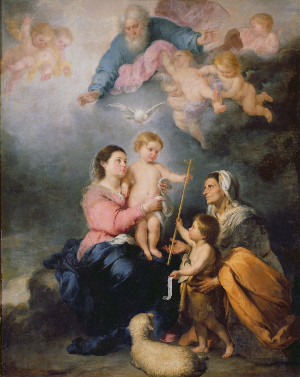 Pyhä perhe tai Sevillan neitsyt (öljy kankaalle) tekijältä Bartolomé Esteban Murillo