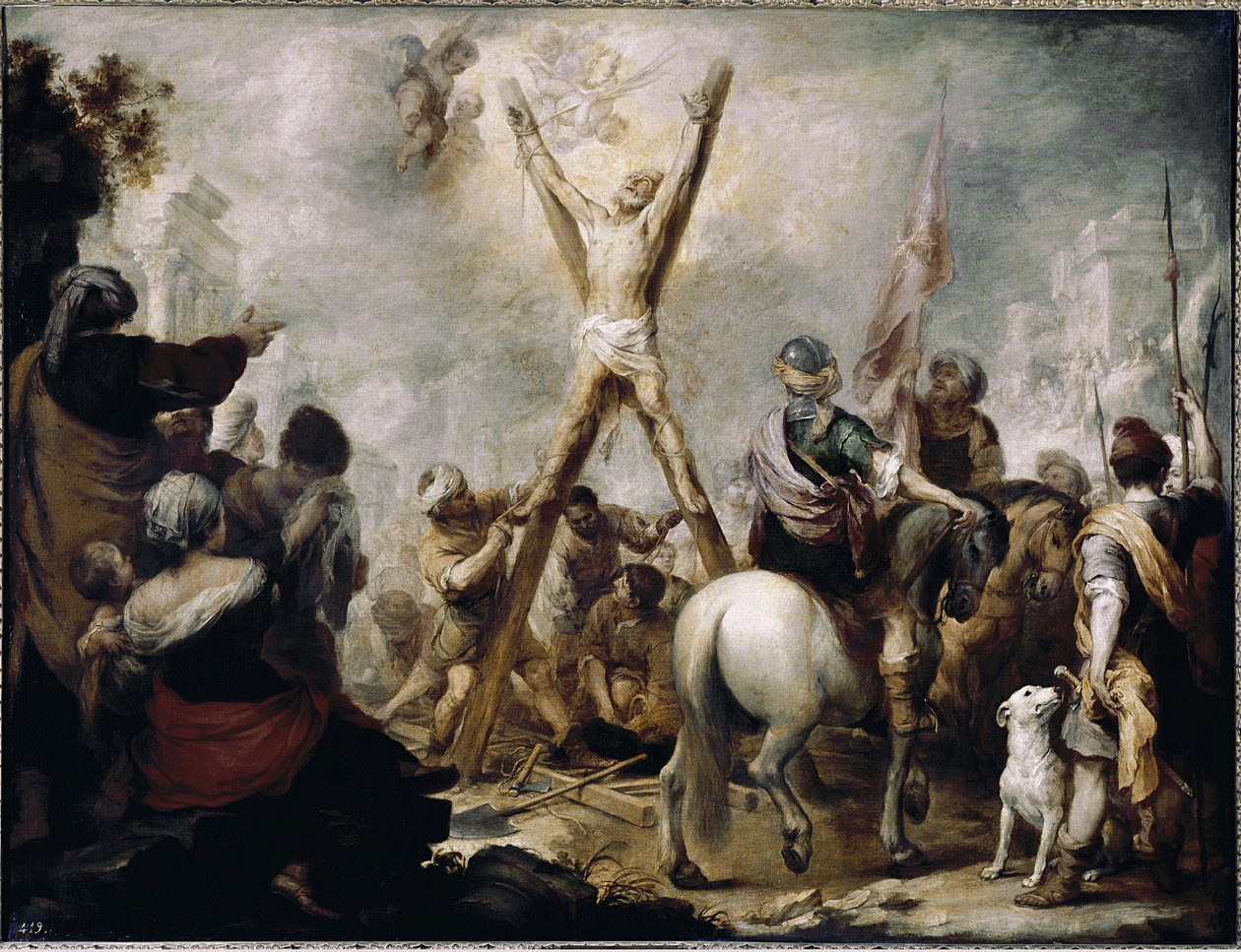 Pyhän Andrein marttyyrikuolema. (öljy kankaalle tekijältä Bartolomé Esteban Murillo