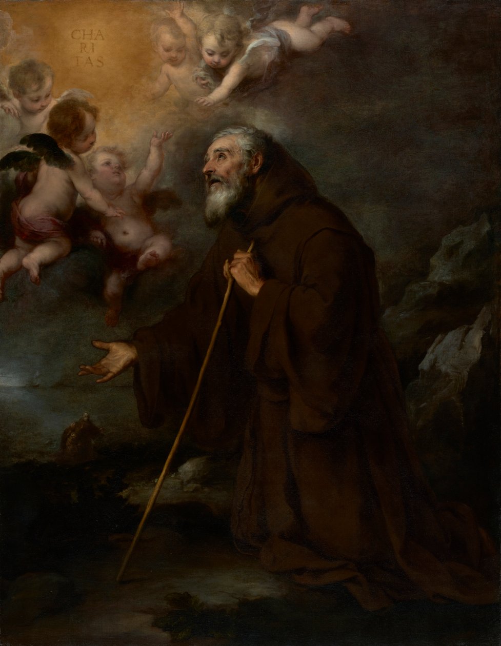 Pyhän Franciscus Paolalaisen visio, n. 1670 (öljy kankaalle) tekijältä Bartolomé Esteban Murillo