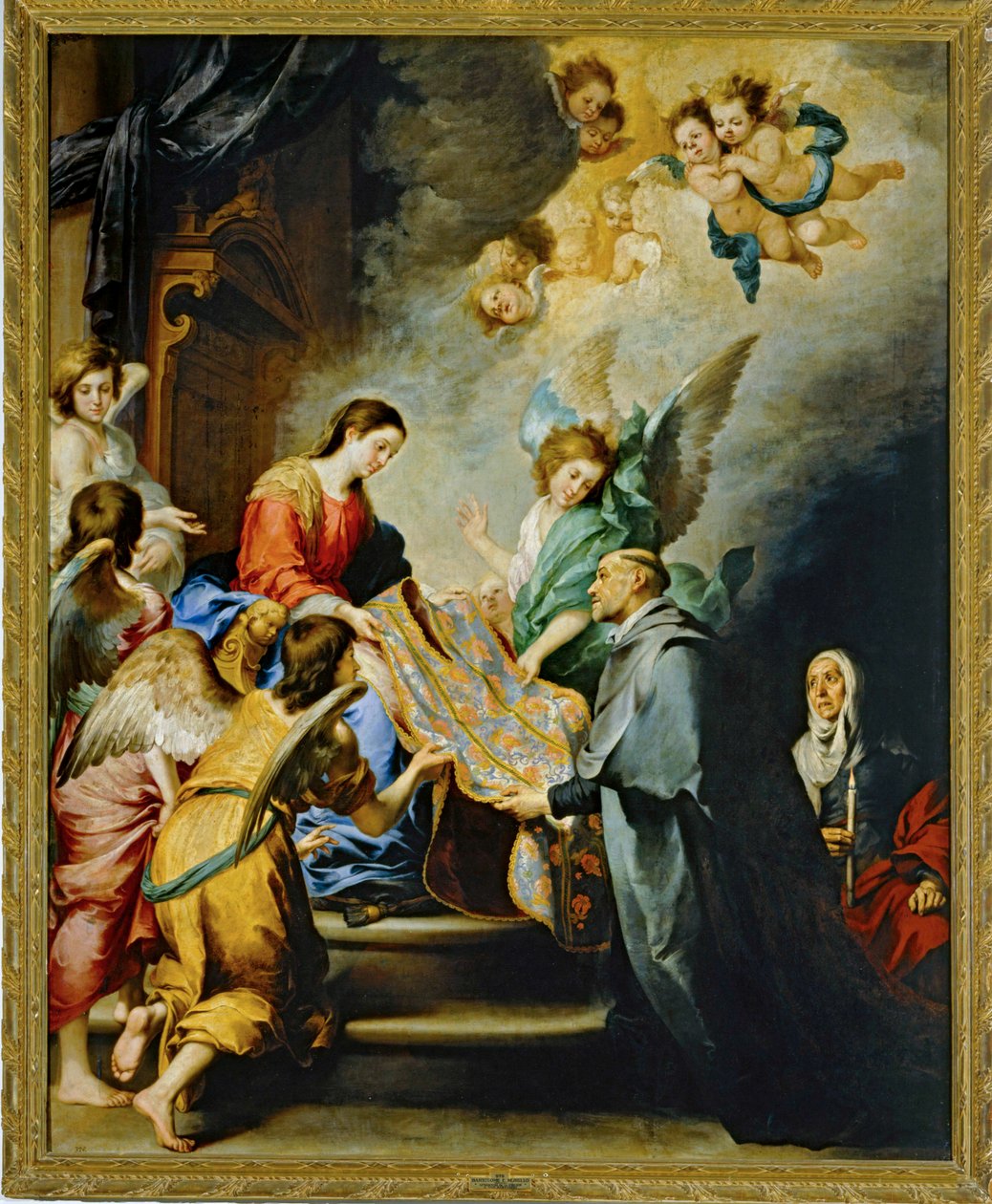 Neitsyt Marian laskeutuminen palkitsemaan Toledon Pyhän Ildefonson kirjoitus ... (maalaus kankaalle) tekijältä Bartolomé Esteban Murillo