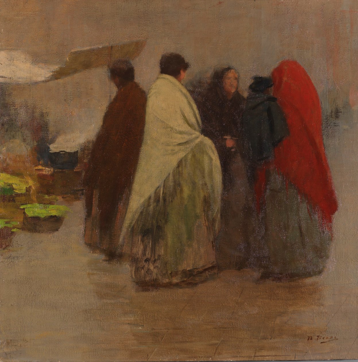 Mercato di Santa Margherita Donne al mercato Santa Margheritan naisten markkinat markkinoilla tekijältä Bartolomeo Bezzi