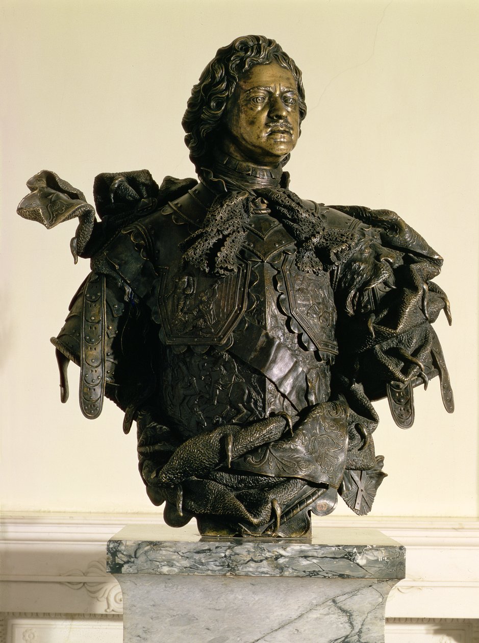 Pietari I:n muotokuva (1672-1725), 1723-29 (pronssi) tekijältä Bartolomeo Carlo, conte Rastrelli