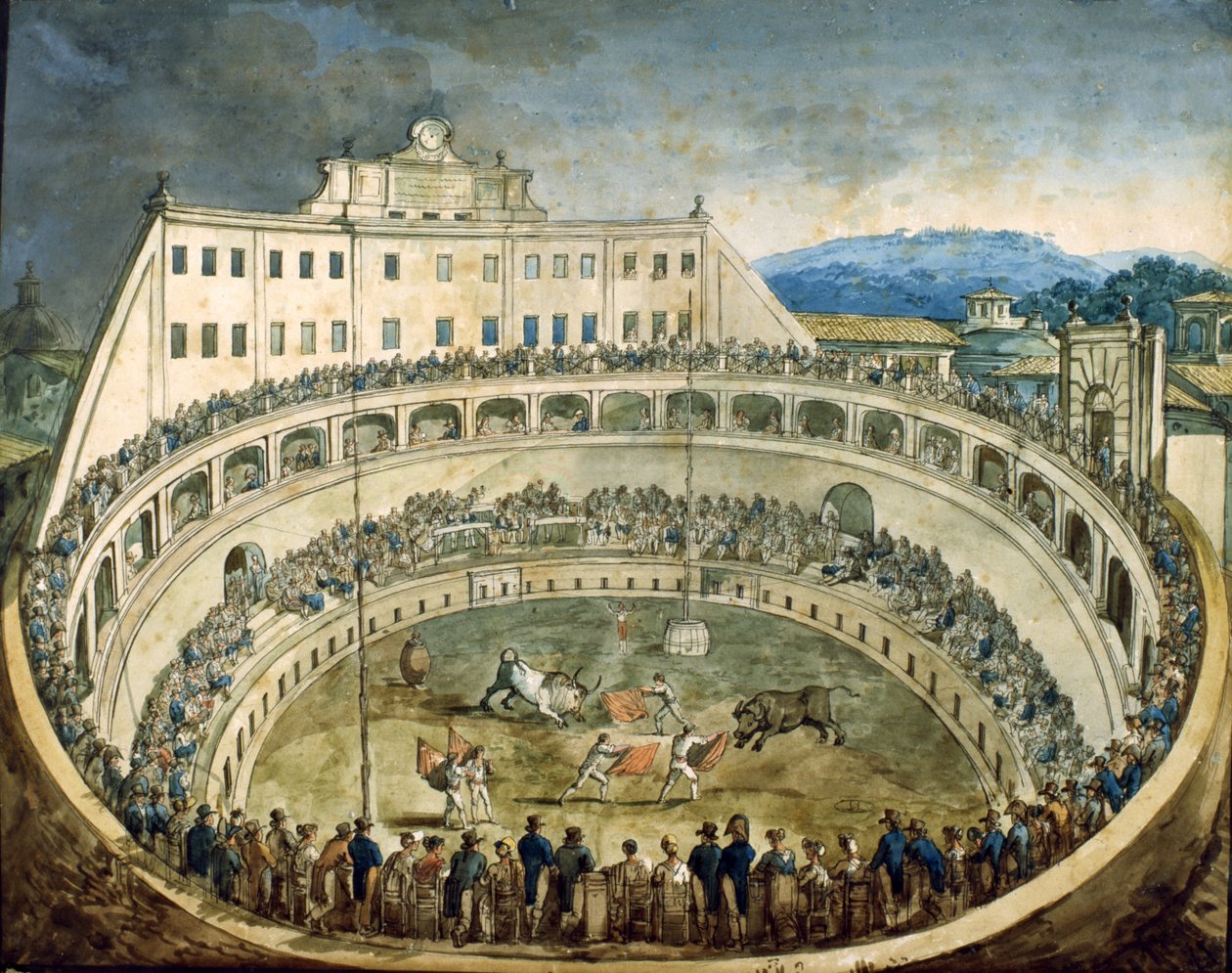Härkätaistelu tekijältä Bartolomeo Pinelli