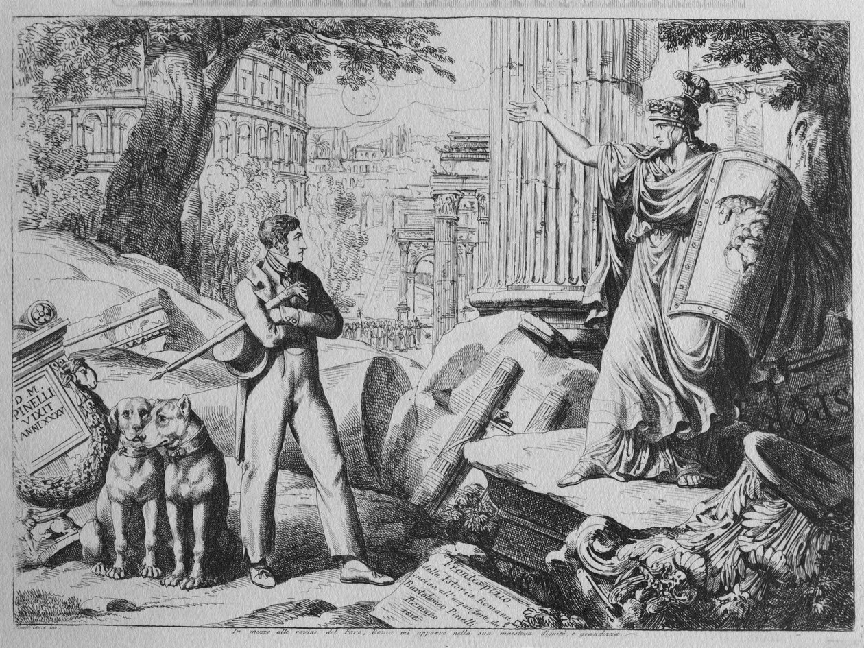 "Istoria Romanan" etulevy, 1818 tekijältä Bartolomeo Pinelli