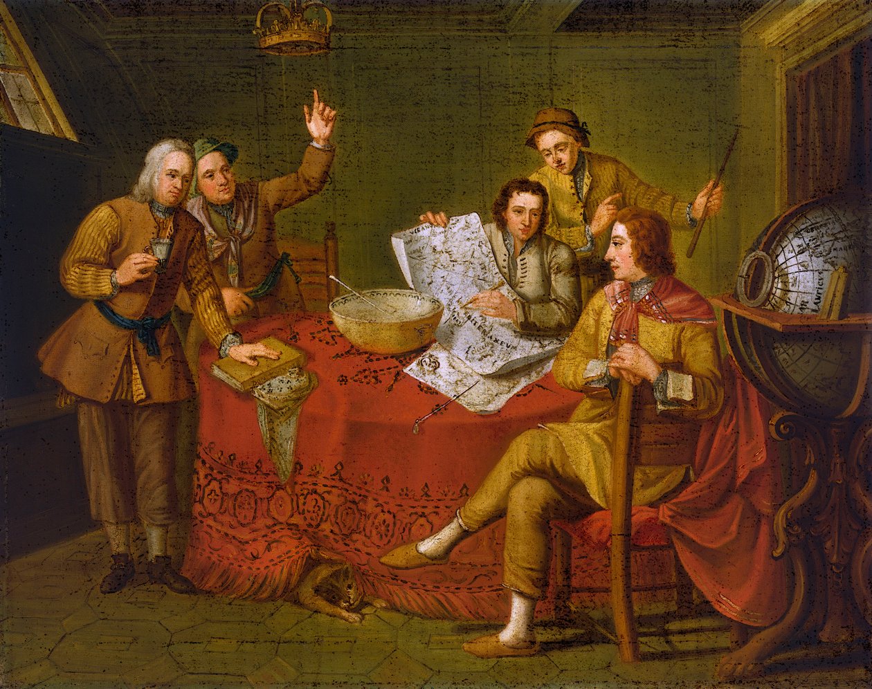 Gustavus Hamilton, 2. varakreivi Boyne (1639-1723), jahtinsa hytissä. tekijältä Bartolomeo (after) Nazari