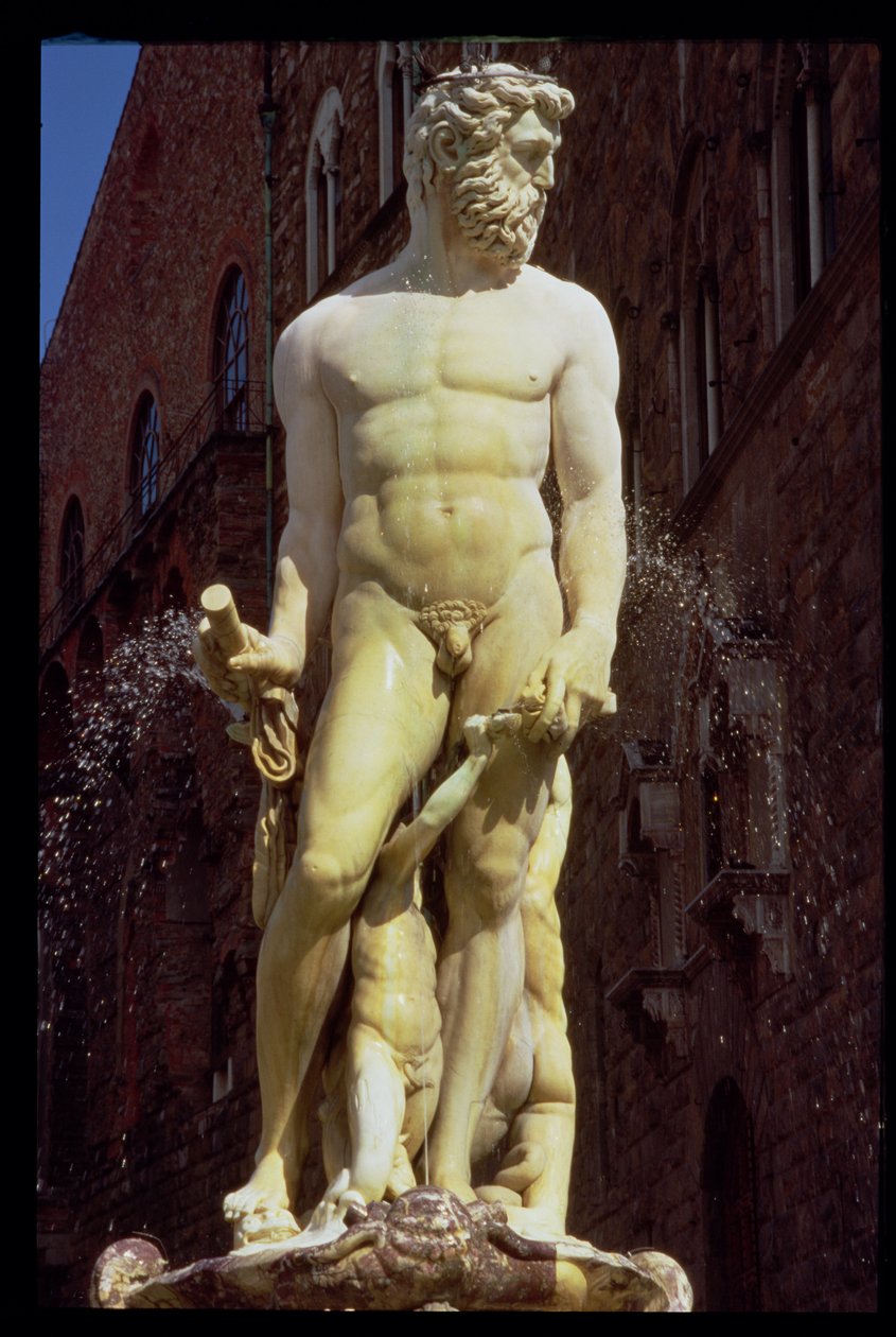 Neptunuksen suihkulähde, Neptunuksen hahmon yksityiskohta, 1560-75 marmori ks. myös 97917-20. tekijältä Bartolomeo Ammannati