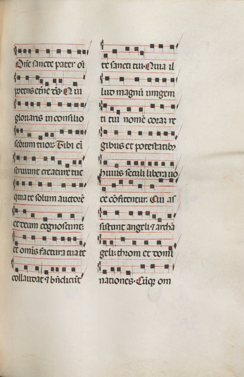 Missale: Fol. 112: sisältää musiikkia osana palmusunnuntain liturgiaa, 1469. tekijältä Bartolomeo Caporali
