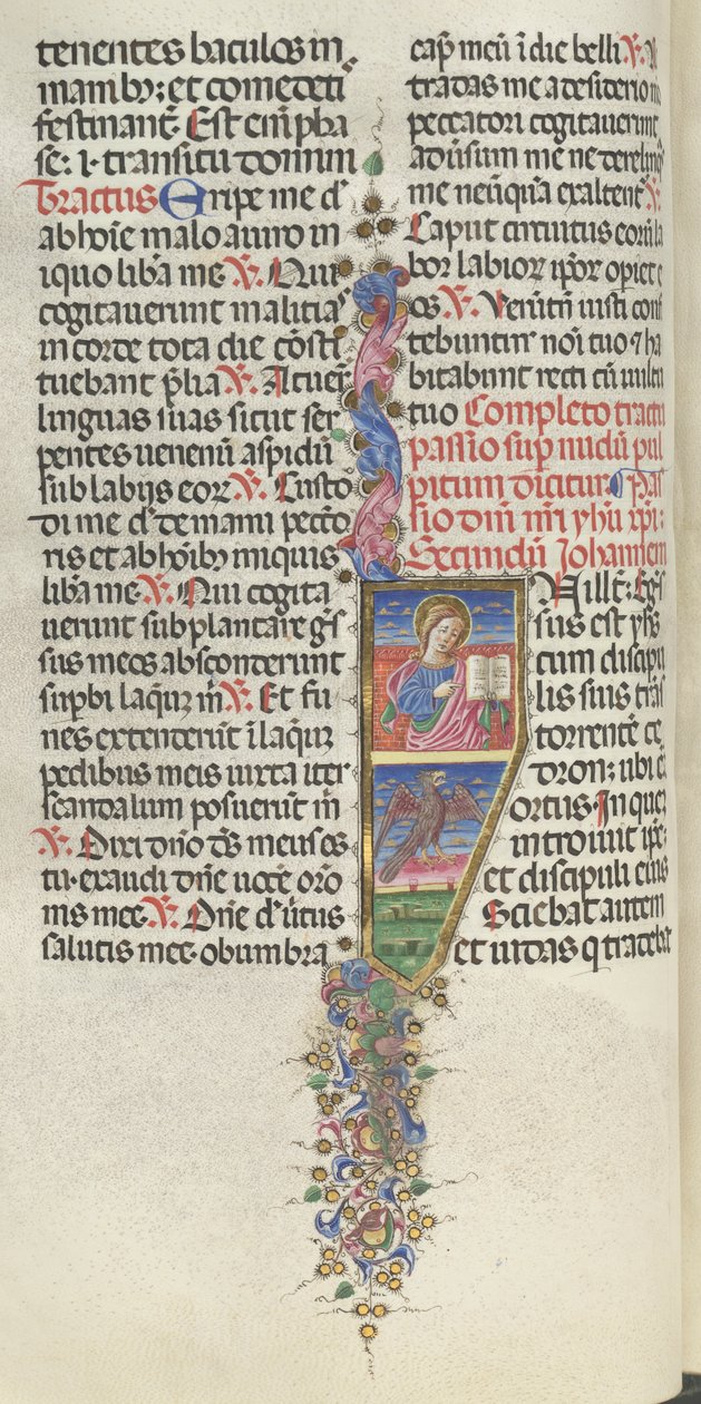Missale: Fol. 141v: Pyhä Johannes kotkan kanssa, 1469. tekijältä Bartolomeo Caporali