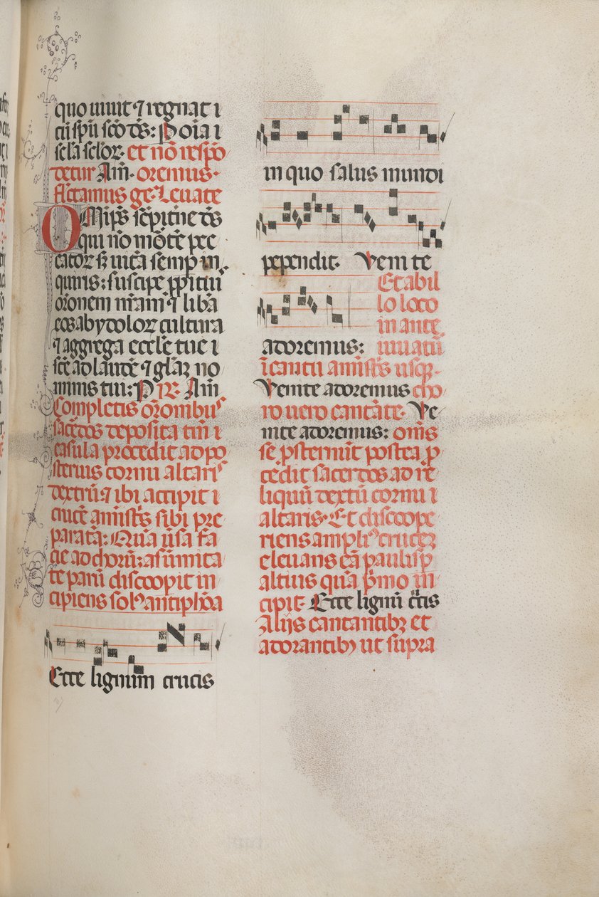 Missale: Fol. 148: Musiikkia: Katso ristin puuta..., 1469 tekijältä Bartolomeo Caporali