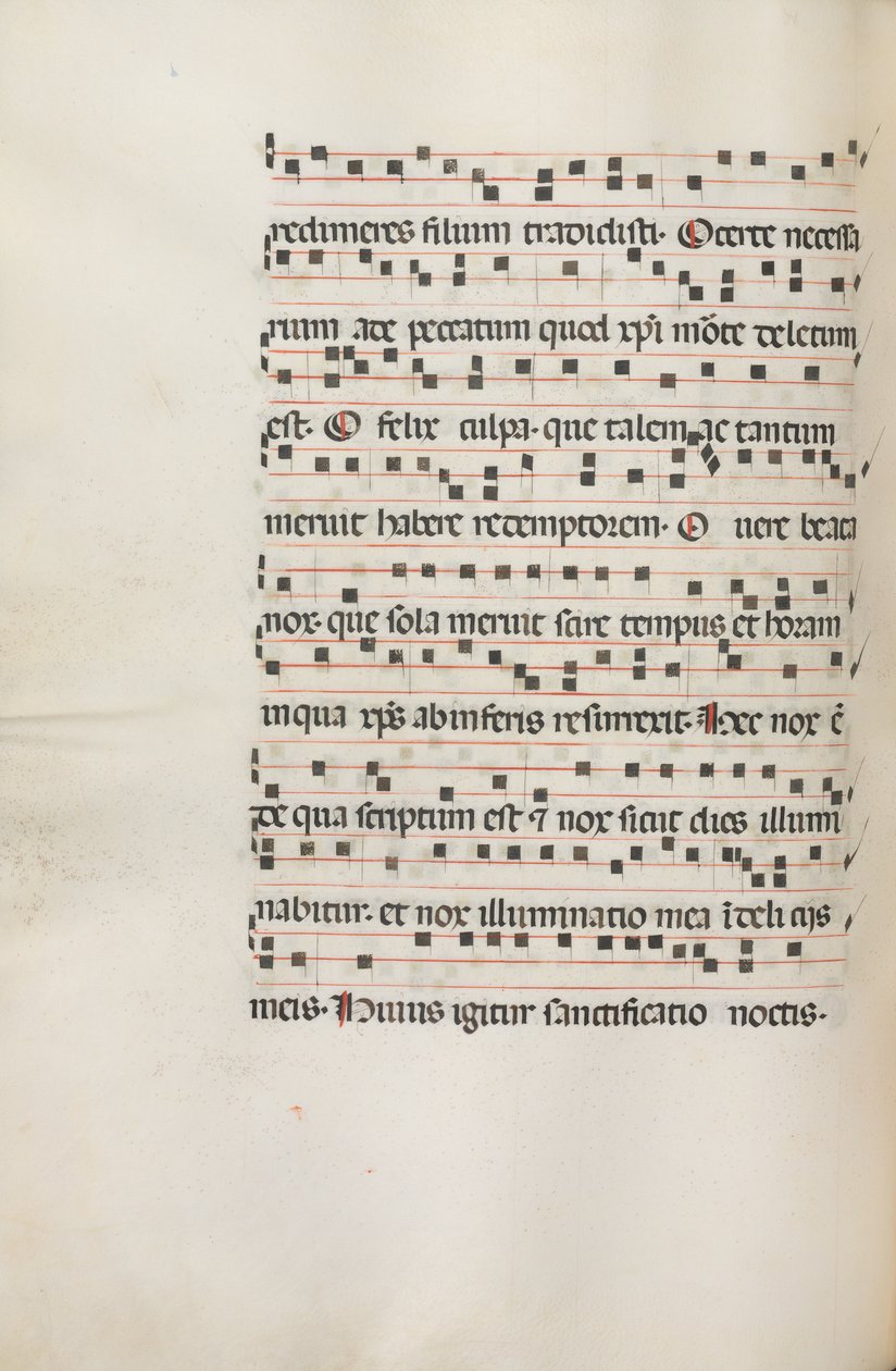 Missale: Fol. 155v: Musiikkia Exultetille, 1469 tekijältä Bartolomeo Caporali