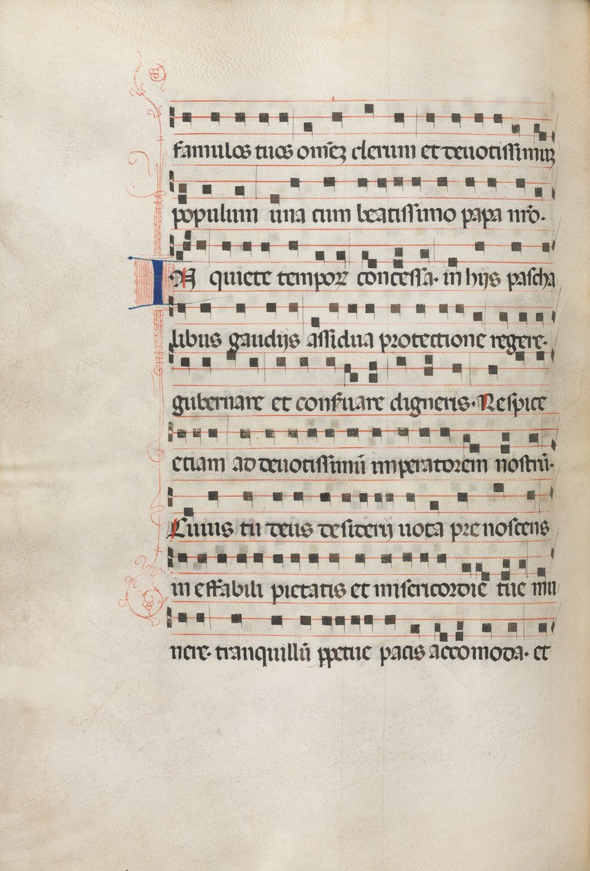Missale: Fol. 157v: Musiikkia Exultetille, 1469 tekijältä Bartolomeo Caporali