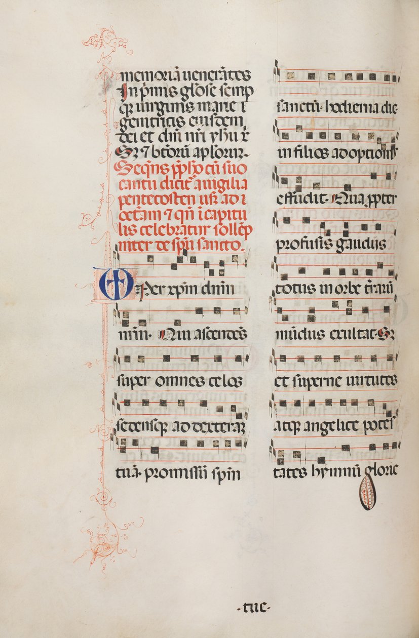 Missale: Fol. 180v: Musiikkia erilaisiin tavallisiin rukouksiin, 1469. tekijältä Bartolomeo Caporali