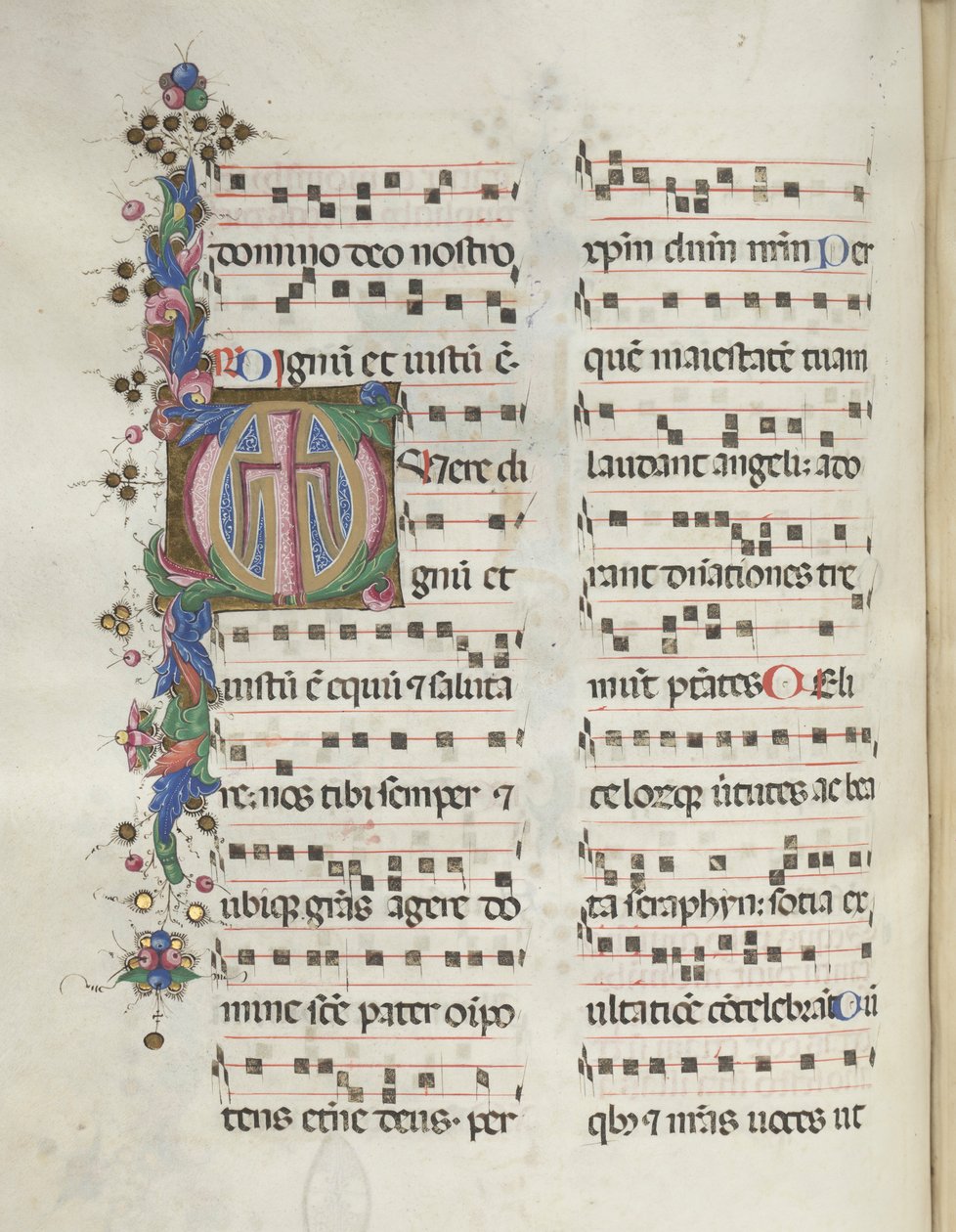 Missale: Fol. 184v: Risti, lehdet, 1469 tekijältä Bartolomeo Caporali